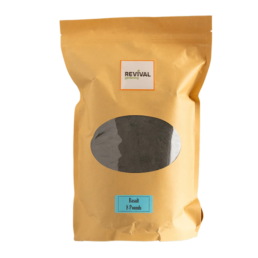 Basalt Rock Dust -  a finely ground mineral packed with essential micronutrients and trace elements that enhance plant health 