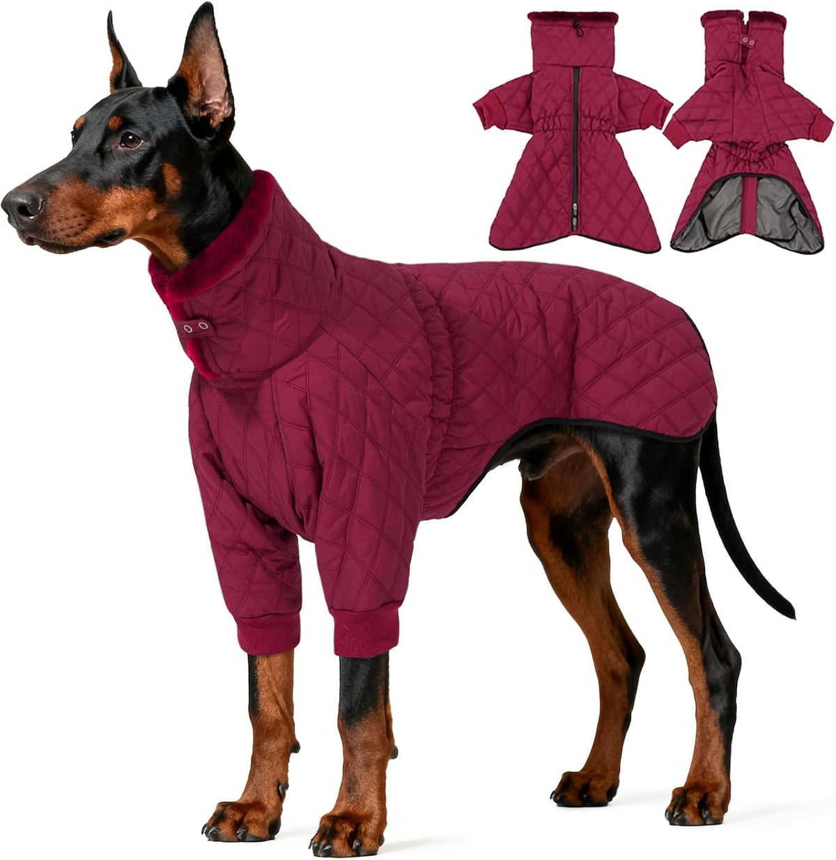 Waterproof Fleece-Lined Dog Snow Jacket, S–3XL