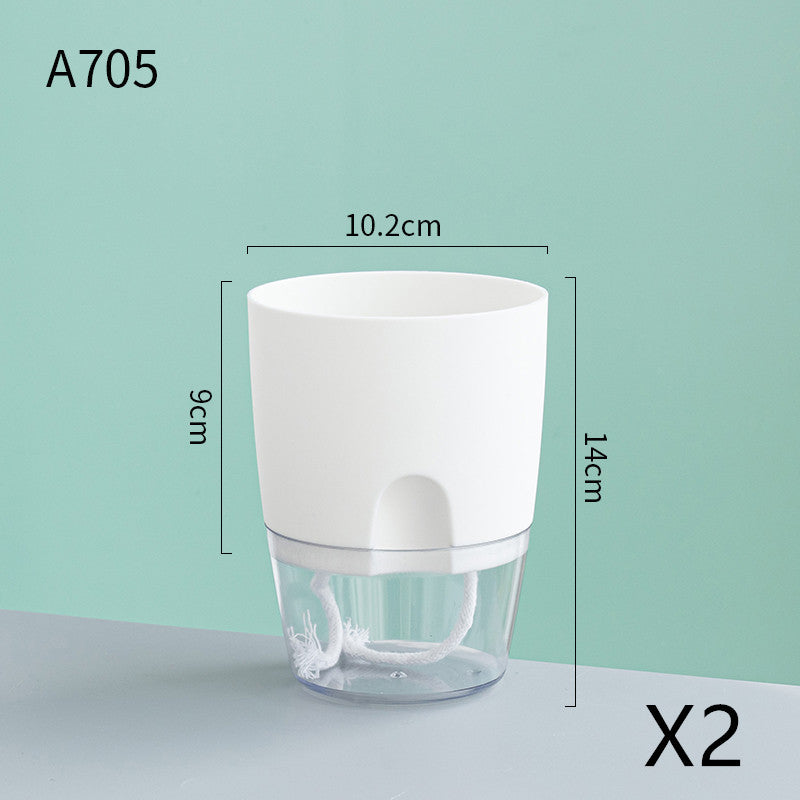 Automatic Water-Absorbing Flower Pot Plastic Resin Transparent Flower Pot