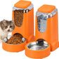 Automatic Cat Feeder & Water Dispenser Set, Steel Bowls, 1 Gallon