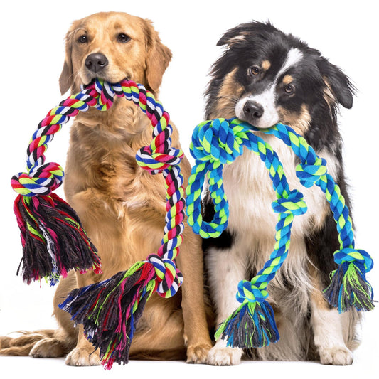 Tough Dog Rope Toys For Aggressive Chewers, Tough Tug Of War Dog Toys For Large, Medium & Small Dogs