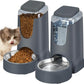 Automatic Cat Feeder & Water Dispenser Set, Steel Bowls, 1 Gallon