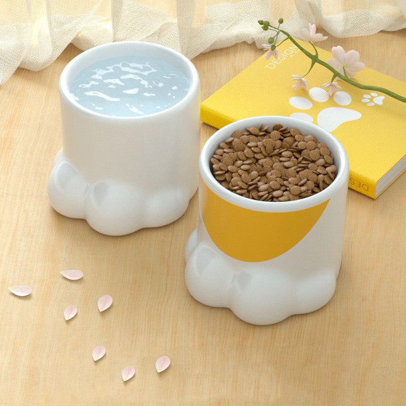Cat Bowl Ceramic High Foot Protection Cervical Spine Large Caliber Basin