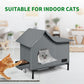 Insulated Weather-Resistant Heated Cat Shelter with Thermostatic Pad – Medium