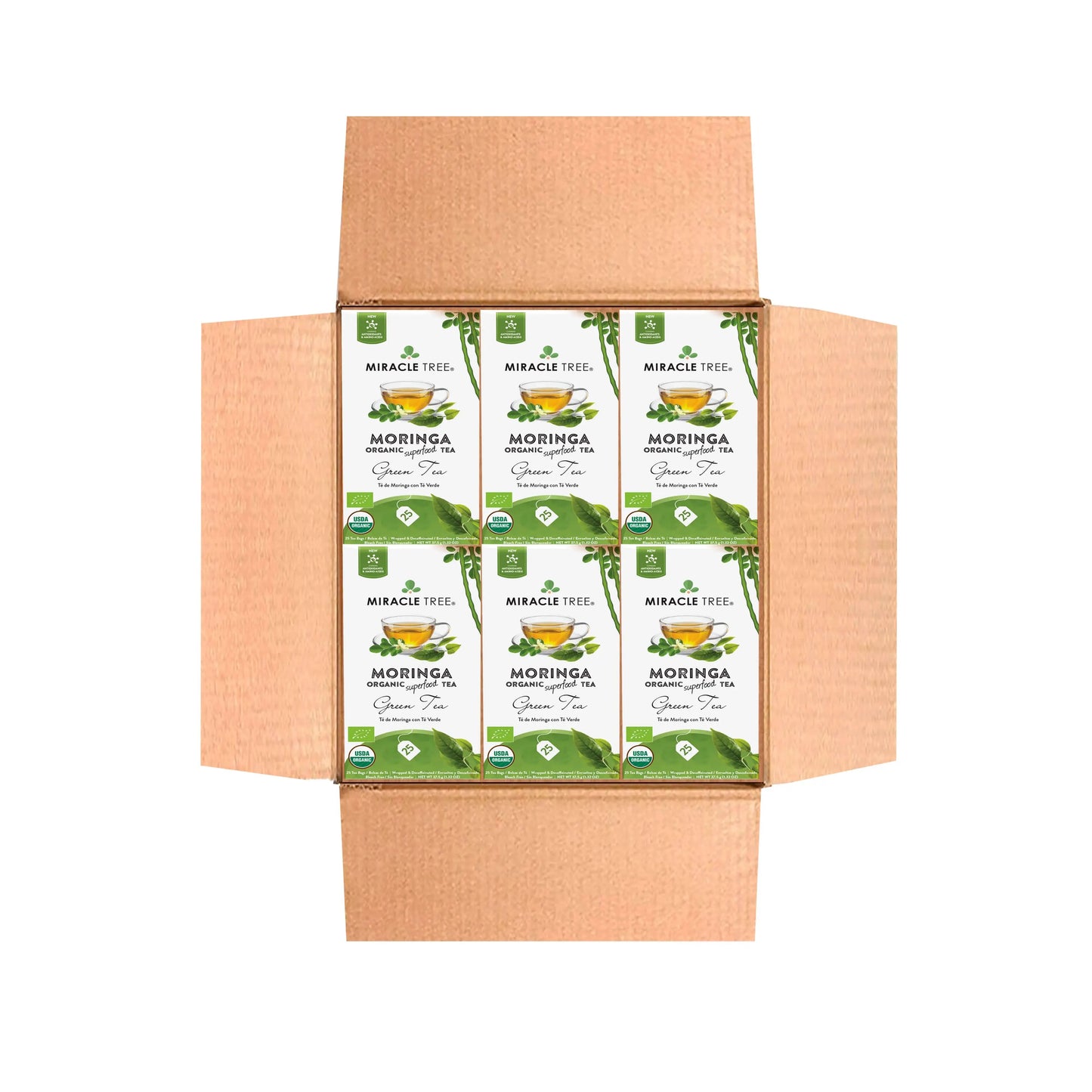 Organic Moringa Tea - Green Tea - Decaffeinated Herbal Tea