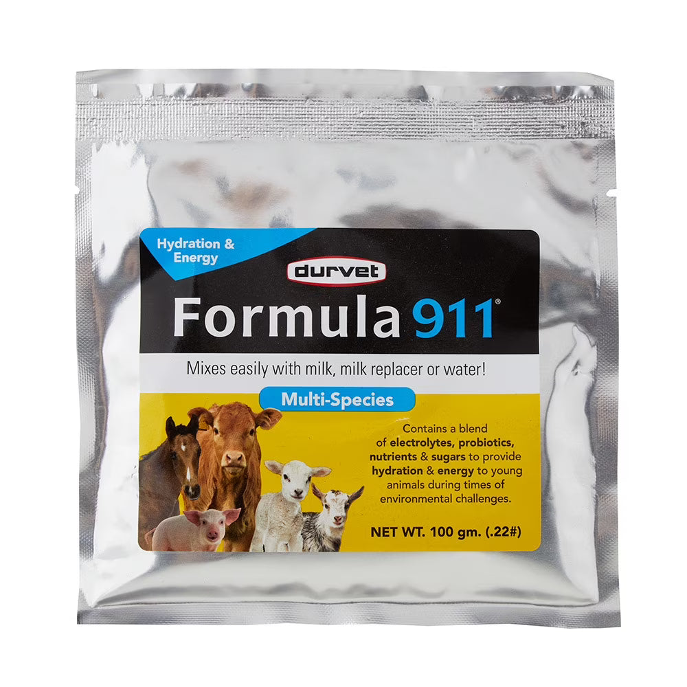 Durvet Formula 911 Electrolyte & Probiotic Support for Baby Animals 4 oz.