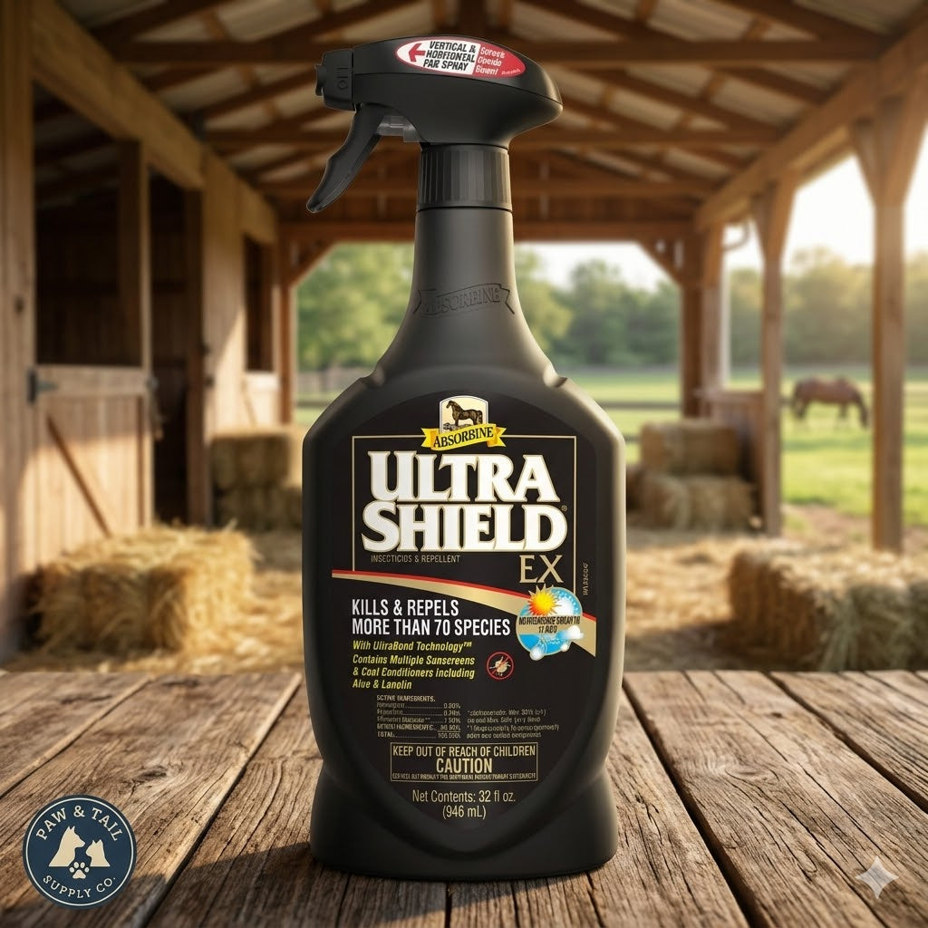 Absorbine UltraShield EX Fly Spray Insecticide Horses Dogs Animals 32 oz.