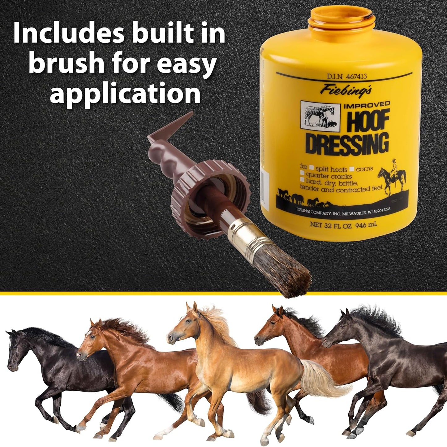 Fiebing's Hoof Dressing Treat Horse Hooves and Brittle Feet 32 oz.