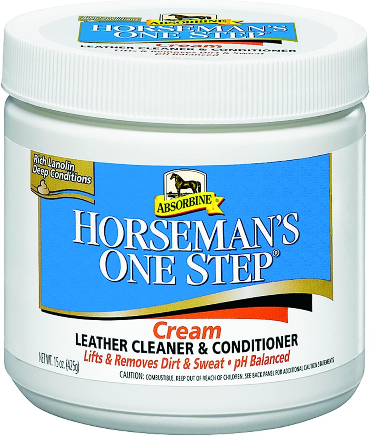 Absorbine Horseman's One Step Leather Cleaner Conditioner Tack Care Lanolin 15 oz.