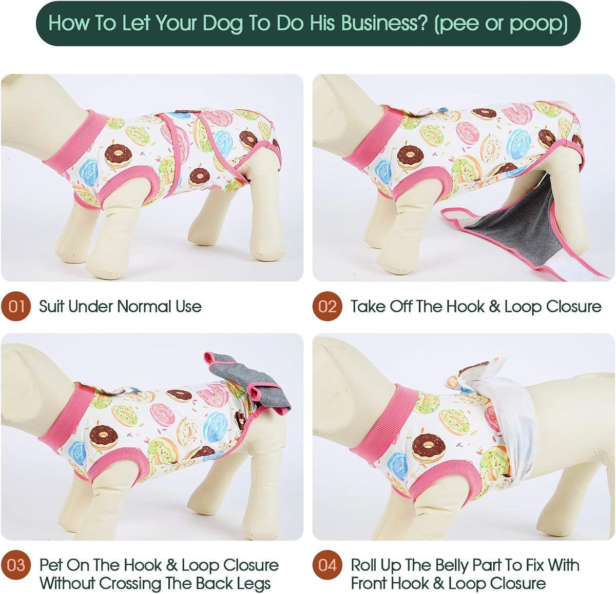 Dog Recovery Onesie Suit After Surgery – 4 Colors, XS–2XL