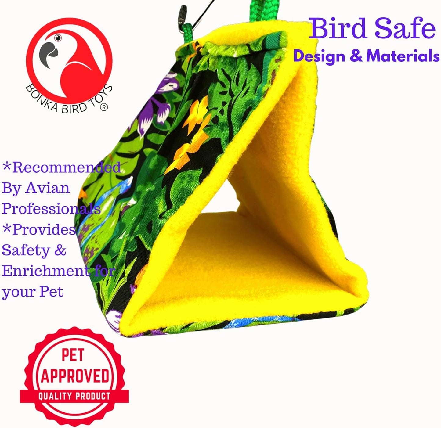 1689 Small Bonka Happy Hut  Fabric Soft Colorful Parrotlet Budgie Cockatiel Parakeet