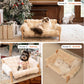 Elevated Wooden Cat Couch Bed with Washable Fluffy Cushion – 3 Colors