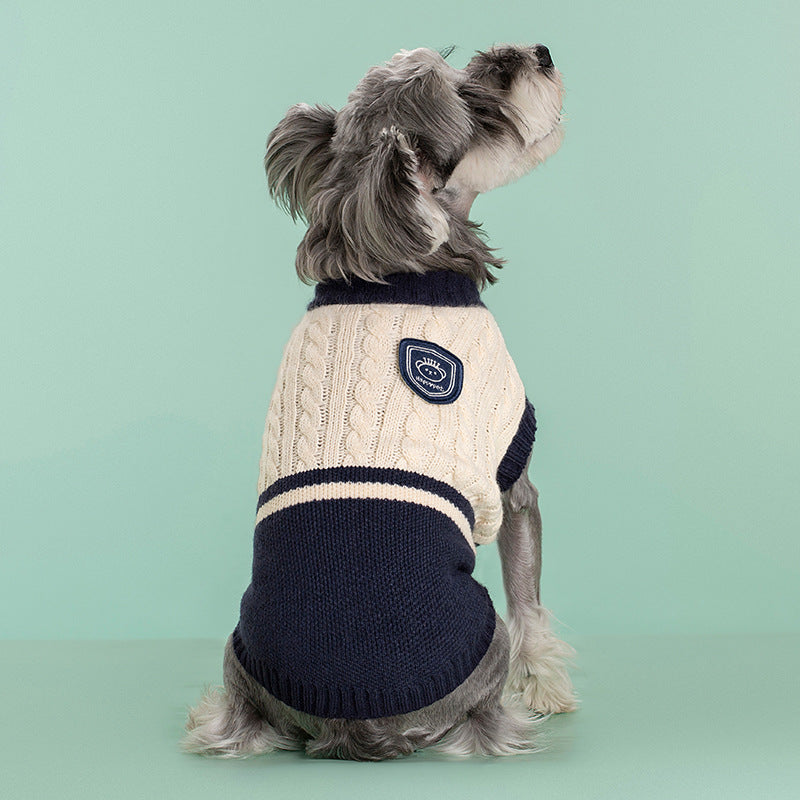 Pet Academy Style Thickened Warm Stretch Dog Sweater