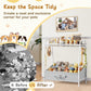 Dog Toy Storage Organizer with Shelf & 6 Hooks