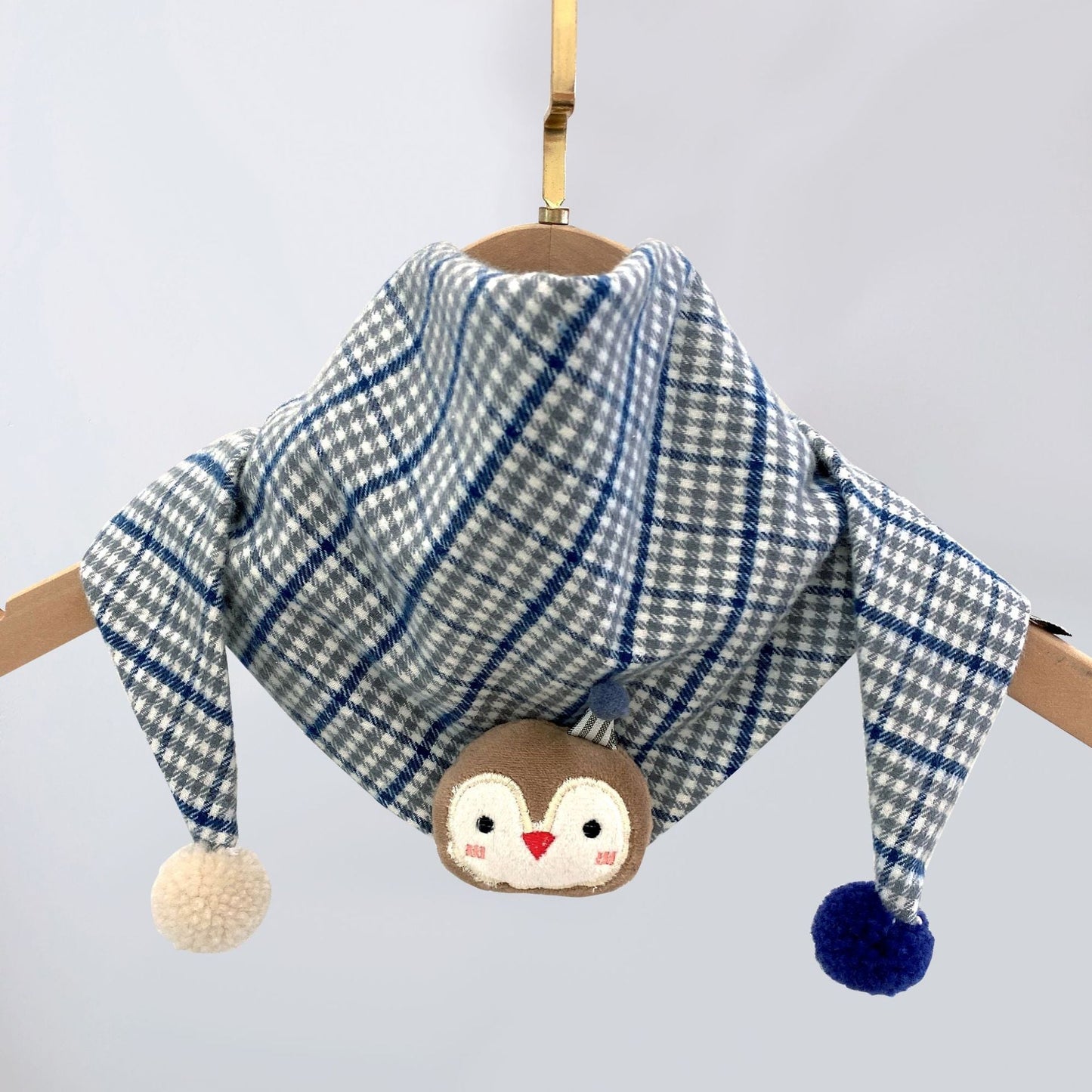 Korean-style Cotton-linen Plaid Childrens Scarf Versatile And Easy To Match