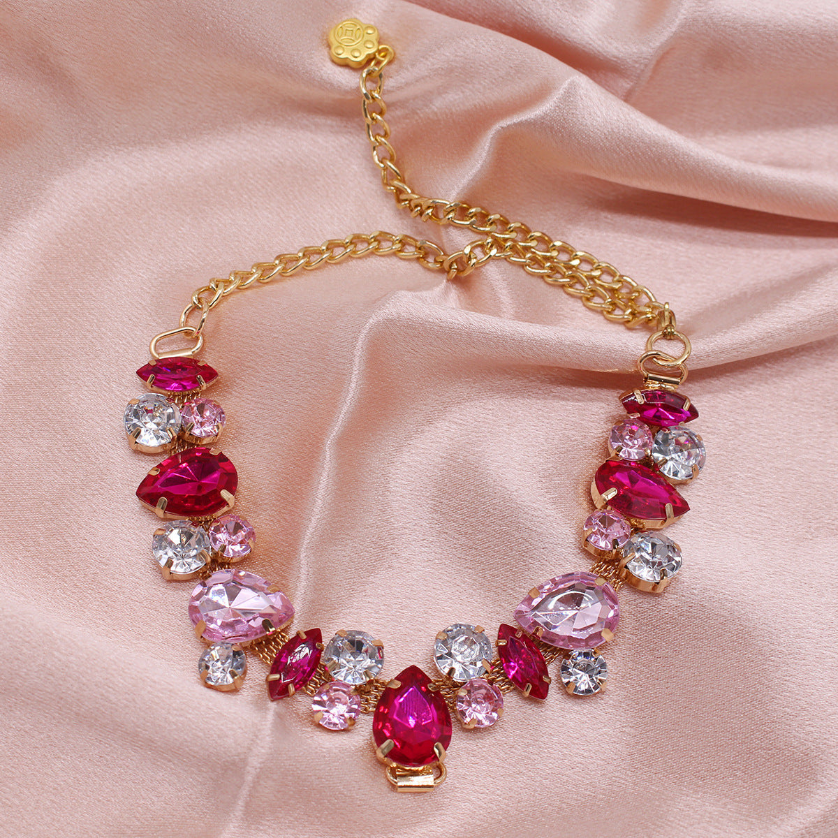 Cat And Dog Gem Pearl Necklace Princess