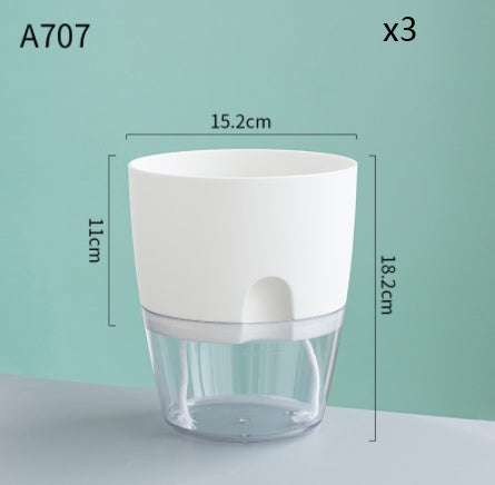 Automatic Water-Absorbing Flower Pot Plastic Resin Transparent Flower Pot
