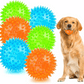 Pelotas chirriantes interactivas de 2.5” para cachorros, juguetes para la dentición, masticables para perros pequeños, limpieza dental y adiestramiento