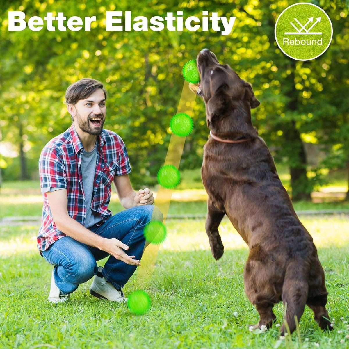 Pelotas chirriantes interactivas de 2.5” para cachorros, juguetes para la dentición, masticables para perros pequeños, limpieza dental y adiestramiento