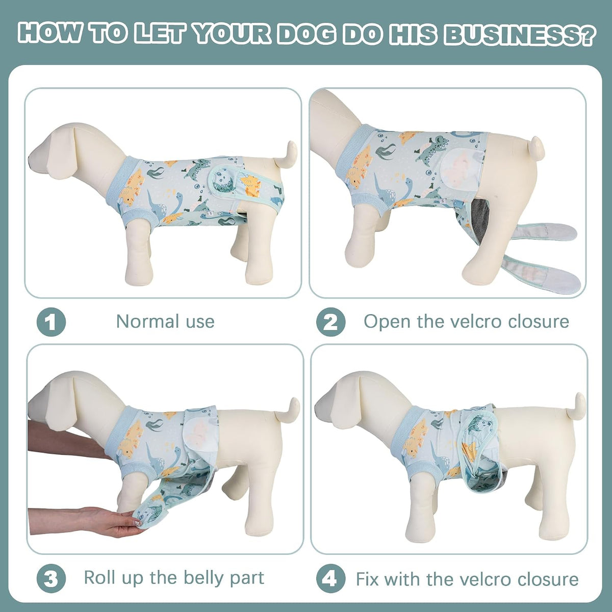 Female Dog Recovery Onesie Suit After Spay – 3 Patterns, S–2XL