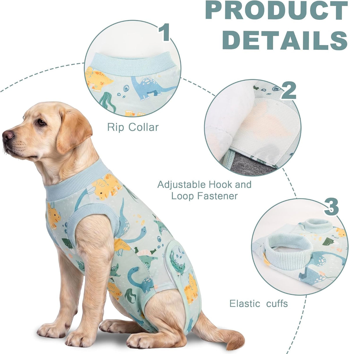 Female Dog Recovery Onesie Suit After Spay – 3 Patterns, S–2XL