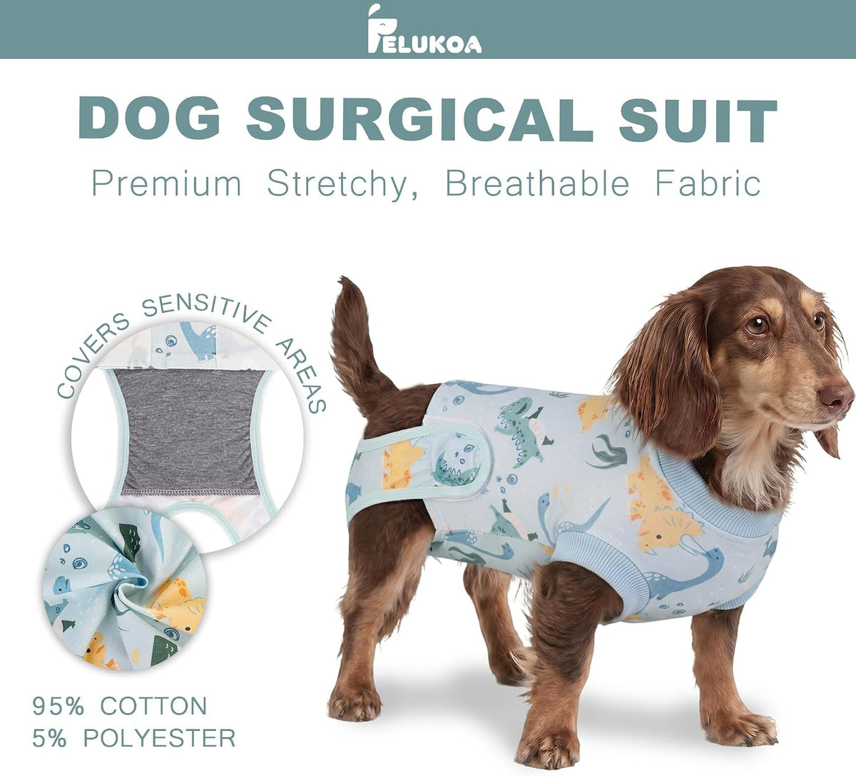 Female Dog Recovery Onesie Suit After Spay – 3 Patterns, S–2XL