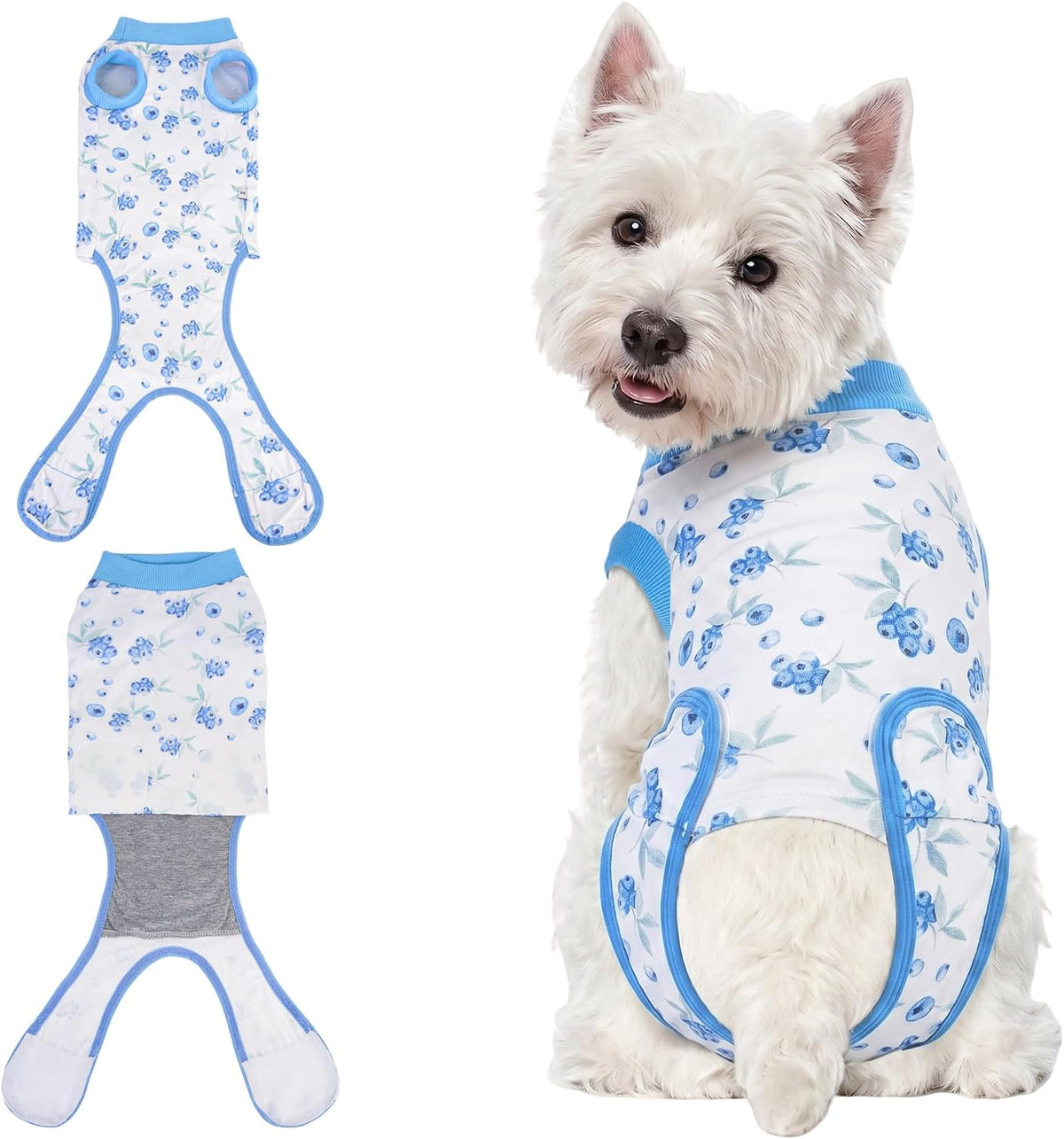Female Dog Recovery Onesie Suit After Spay – 3 Patterns, S–2XL
