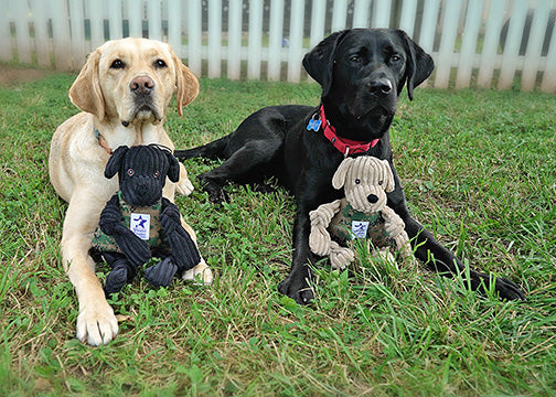 HuggleCause™, Warrior Canine Connection, Black Lab Luke Knottie® Plush Dog Toy, Large