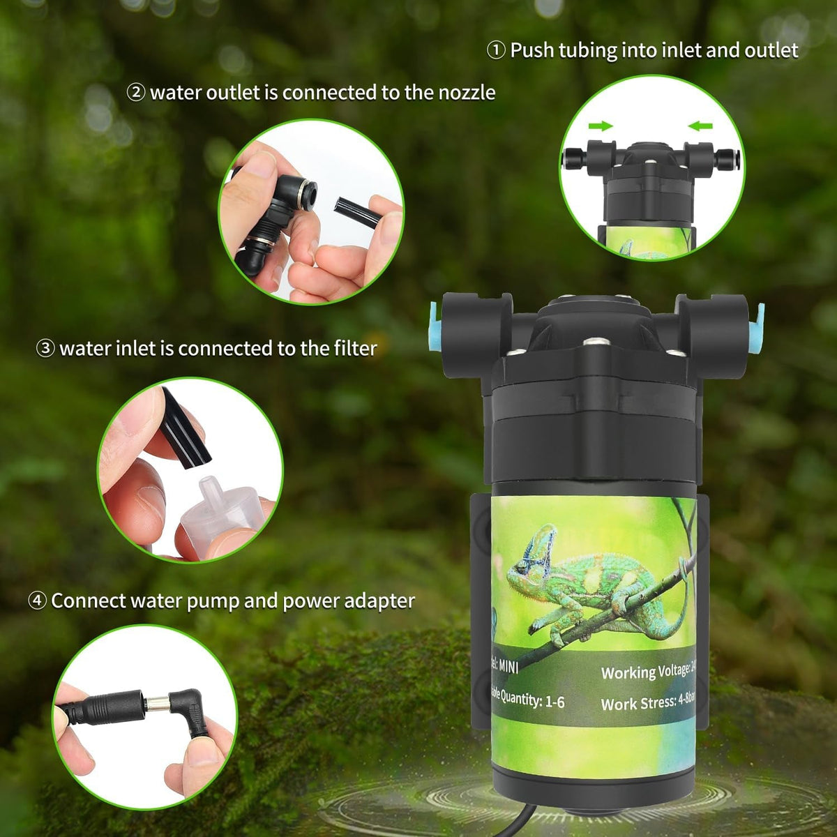 Automatic Reptile Mister with Timer & 6 Nozzles
