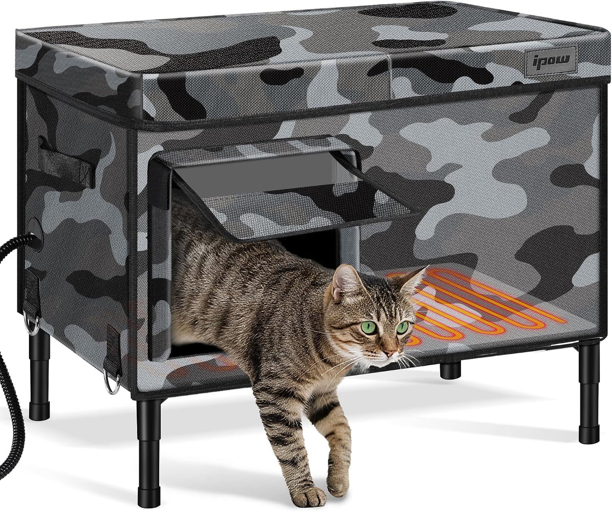Heated Outdoor Cat House with 6-Layer Insulation – Medium & XL