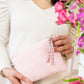 Pink Fleur Vegan Suede Clutch Purse