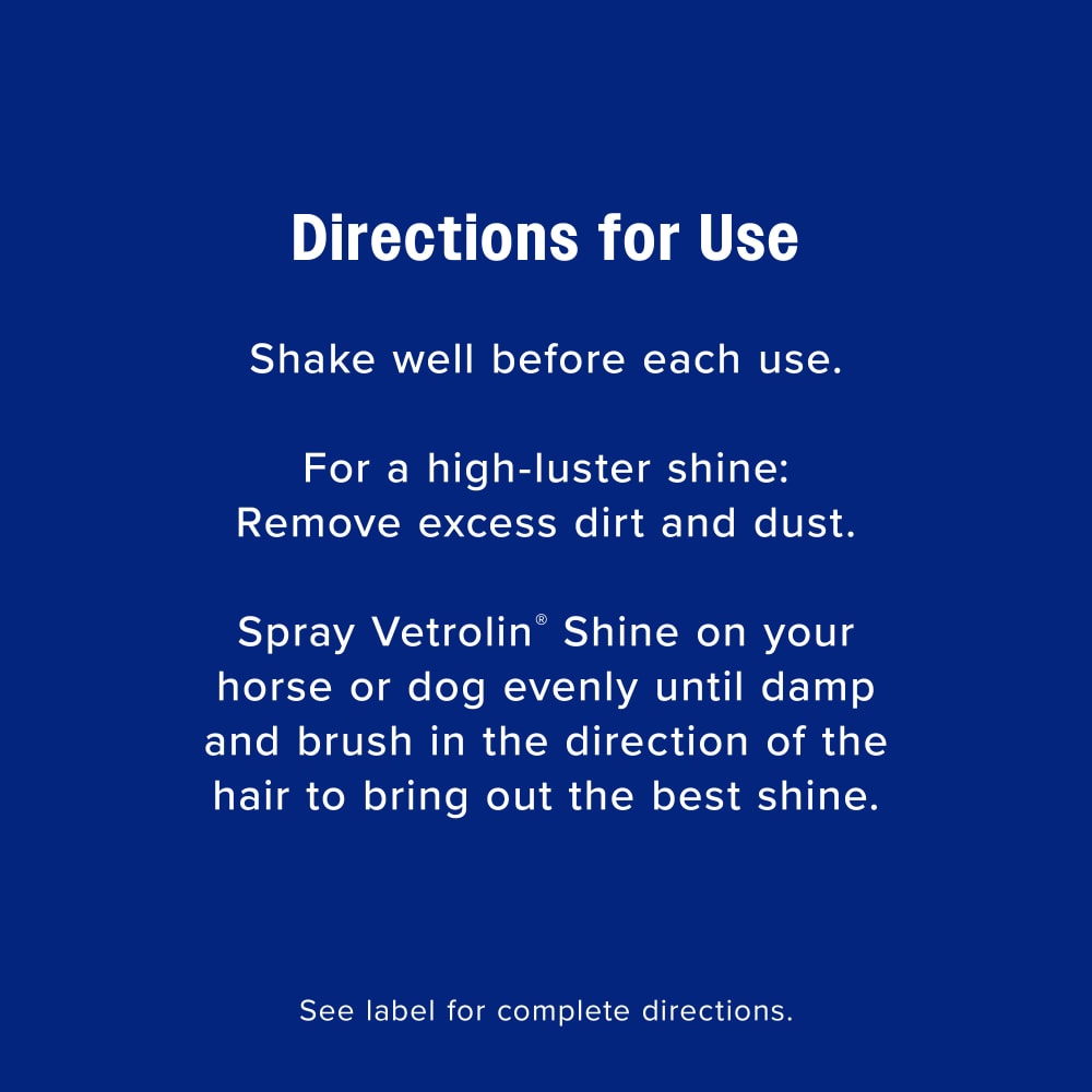 Farnam Vetrolin Shine Coat Conditioner & Shine Spray for Horses Mane Tail 64 oz.