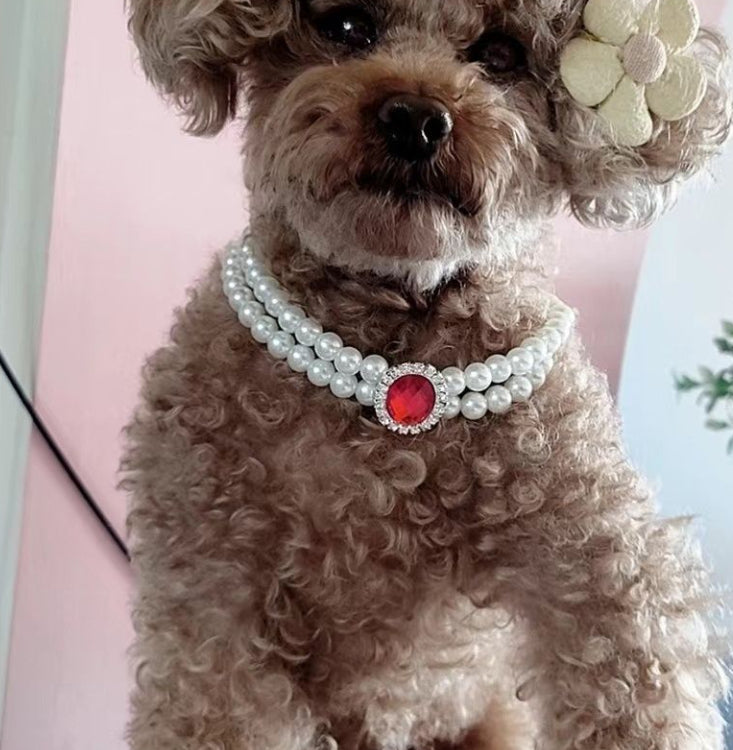 Cat Pearl Necklace Pet Collar