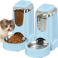 Automatic Cat Feeder & Water Dispenser Set, Steel Bowls, 1 Gallon