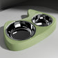 Cat Bowl Large And Small Eyes Slow Food Stainless Steel Two-in-one Pet Bowl