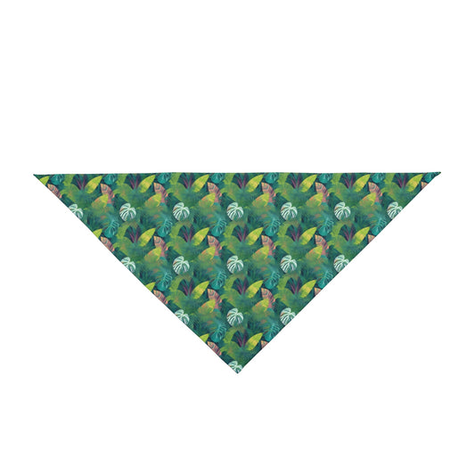 Emerald Canopy Pattern of Tropical Leaves - Pet Bandana Pet Zen