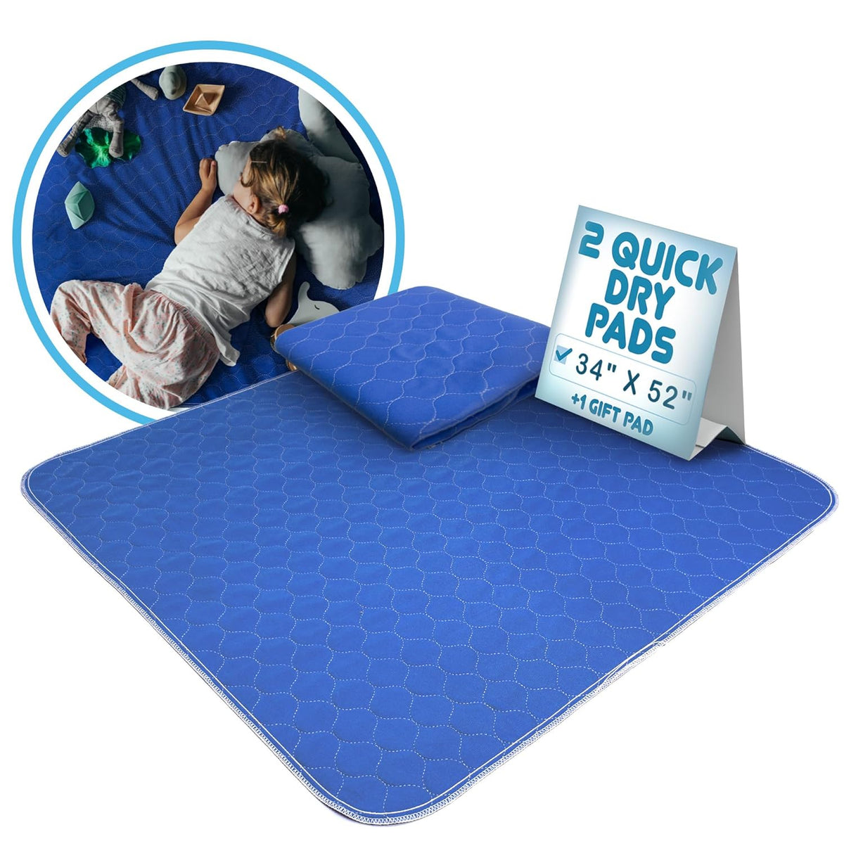 EZwhelp Alfombrillas de secado rápido - Alta absorción - Azul