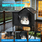 Heated Outdoor Cat House with Escape Door & Warming Pad – Medium & Large