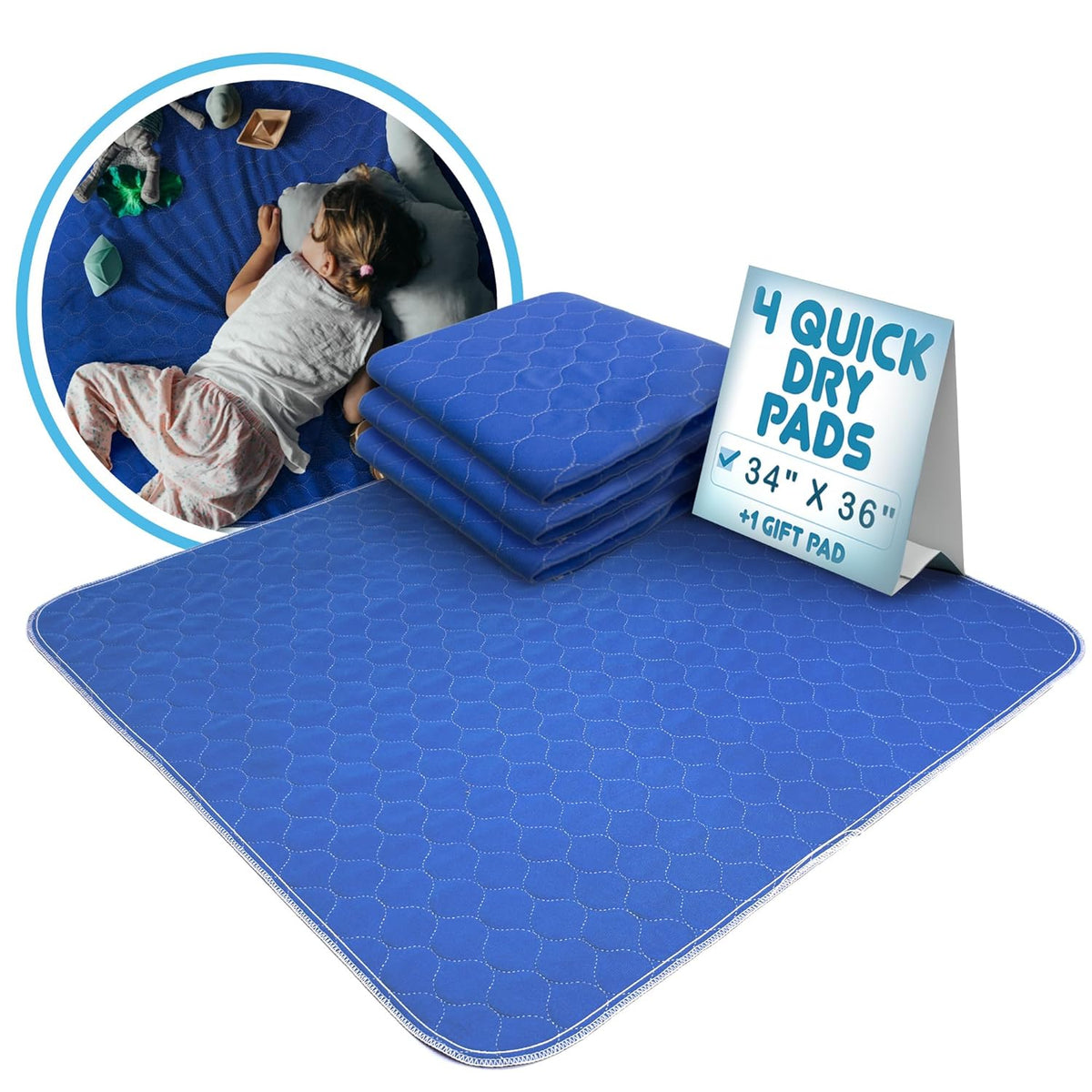 EZwhelp Alfombrillas de secado rápido - Alta absorción - Azul
