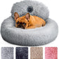 Medium Calming Dog Bed 30in Donut Plush Washable Bed Up to 45lbs