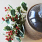 18" Variegated Faux Holly Stem