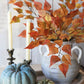 26" Faux Birch Leaf Stem Red / Orange / Yellow