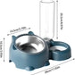 Cat Food And Water Bowl Set - 16 Degree Tilted Dog Dish With Water Dispenser Removable Pet Feeder Bowl Dog Drinking And Eating Bowl Detachable Pet Feeder Bowl For Cats And Dogs