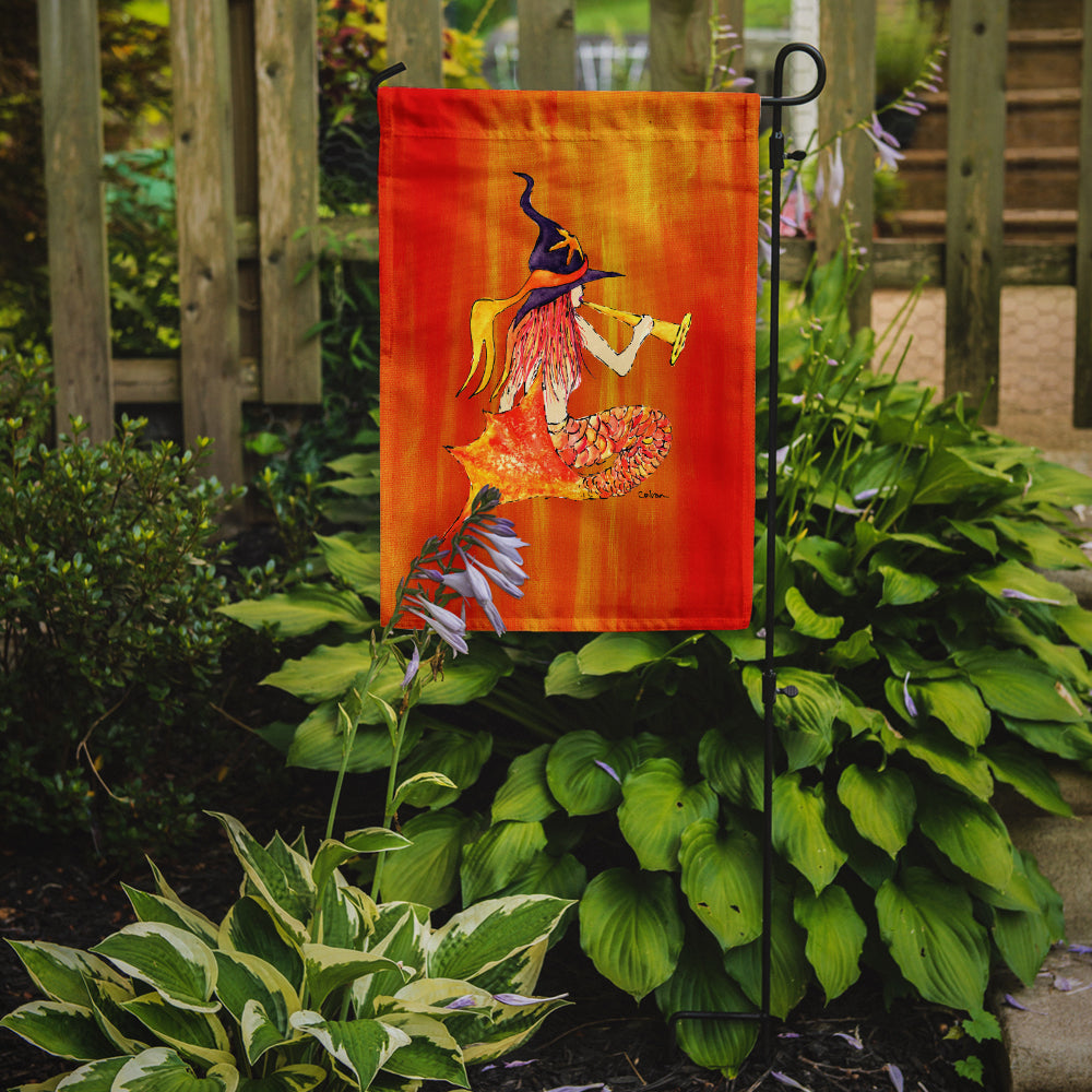 Mermaid in Witches Hat Halloween Garden Flag – Decorative Outdoor Yard Flag