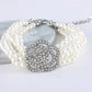 Four-row Pearl-studded Rose Cat And Dog Ornament Accessory