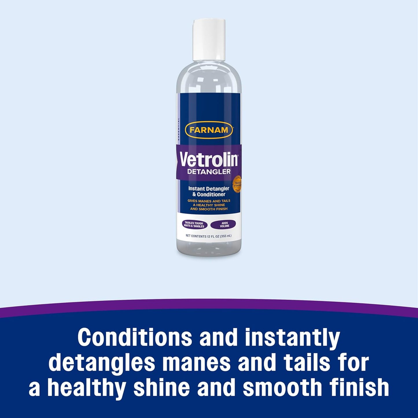 Farnam Vetrolin Instant Detangler & Conditioner Healthy Horses Mane and Tail 12 oz.