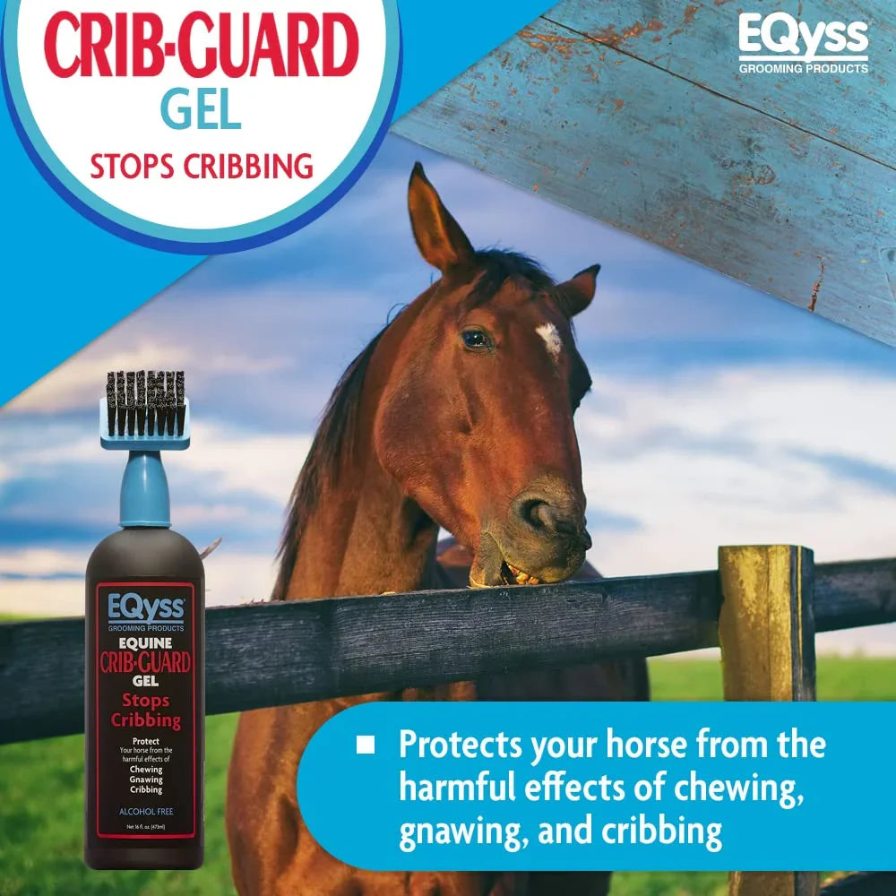EQyss Crib-Guard Anti-Chewing Gel w/ Brush 16 oz. Aloe-Based Anti-Chew Horses