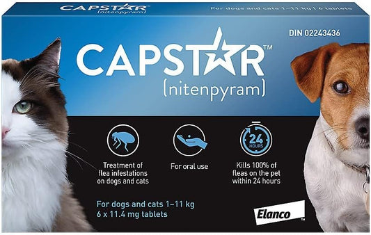 Capstar Fast-Acting Oral Treatment for Dogs & Cats 2-25 lb 6 Doses Fast Acting
