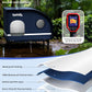 Heated Outdoor Cat House with Thermostatic Pad, 5-Layer Insulation & Skylight (Large, Dark Blue)