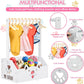 Dog Storage Organizer Wooden Closet Toy Bin Clothes Rack Hangers Pink/White